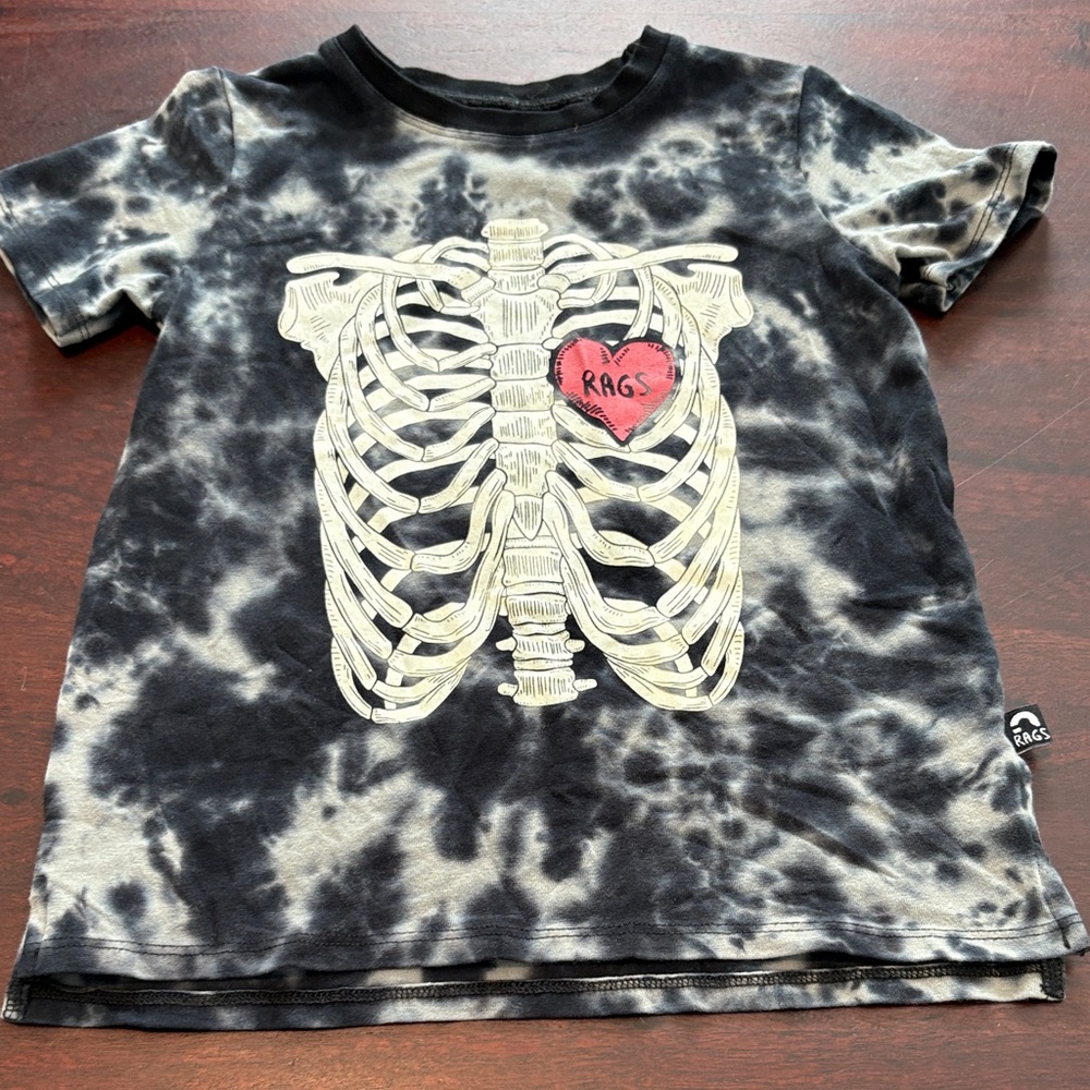Rags to Raches Black and Gray Tye Dye Skelly